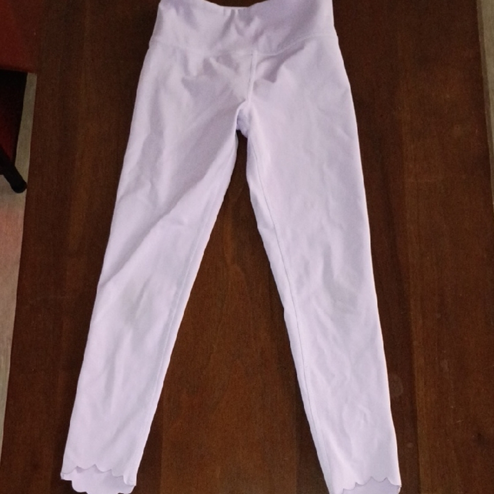 Charming Scalloped Kids Leggings - Soft Lavender